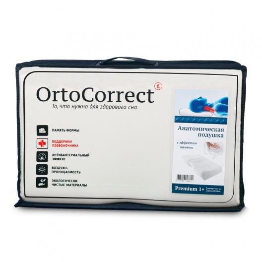 Подушка OrtoCorrect Premium 1 Plus ортопедическая c эффектом памяти(54*30*10/14)