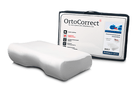 Подушка OrtoCorrect Premium 1 Plus ортопедическая c эффектом памяти(54*30*10/14)